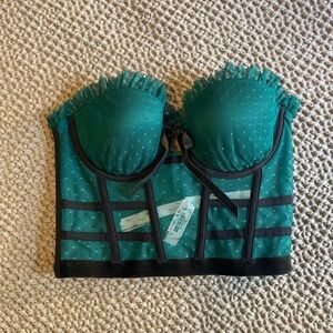 Victoria’s Secret Teal Strapless Bustier Corset